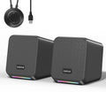 Computer Speakers,with 7 Colorful RGB Lights, Headphone Jack, Enhanced Bass and Volume Control, PC Speakers USB Powered Gaming Speakers for Laptop Monitor PC Tablet Phone