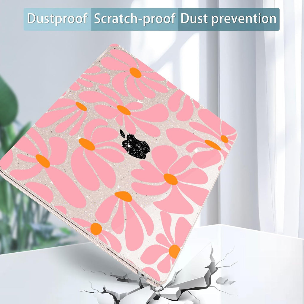 May Chen for MacBook Air 13.6 Inch Case 2025/2024/2023/2022 Release (Model A2681 A3113 A3240, M2 M3 M4 Chip) – Hard Shell Laptop Cover with Keyboard Cover & Screen Protector，Groovy Flower