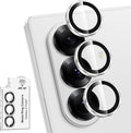 for Samsung Galaxy Z Fold 7 Camera Lens Protector, Individual Metal Ring Tempered Glass Lens Cover, [Strong Adsorption] Scratch Resistant Ultra-Thin HD Clear Lens Cover, 1 Set-Slivery Ring