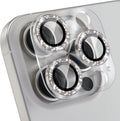 Choiche Compatible for iPhone 16 Pro/iPhone 16 Pro Max Camera Lens Protector, Bling Camera Cover with 9H Tempered Glass Lens Screen Protector Metal Ring Accessories (Clear-Titanium Natural)