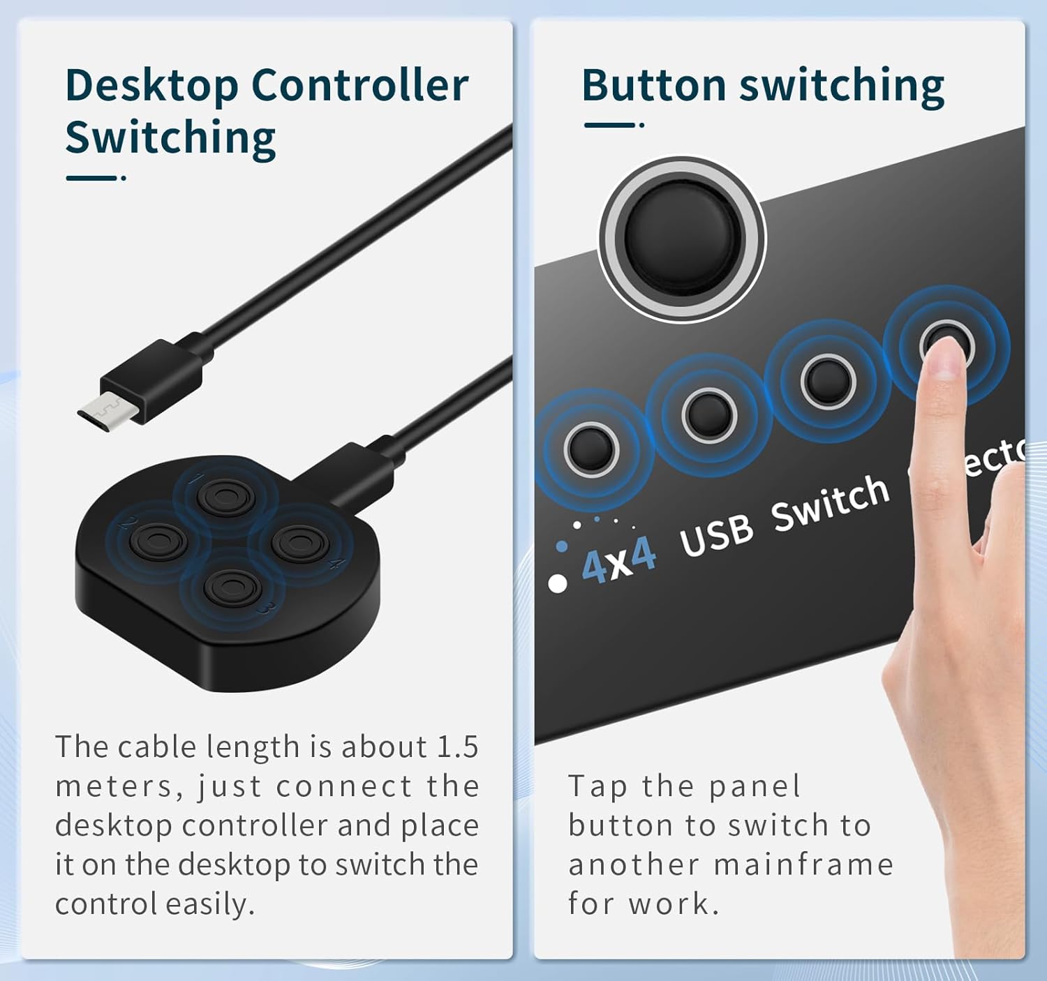 USB 3.0 Switch 4 Computers 3 Computers Keyboard Mouse,4 Port USB Switcher Sharing Mouse Keyboard Scanner Printer, Includes Cables and Remote