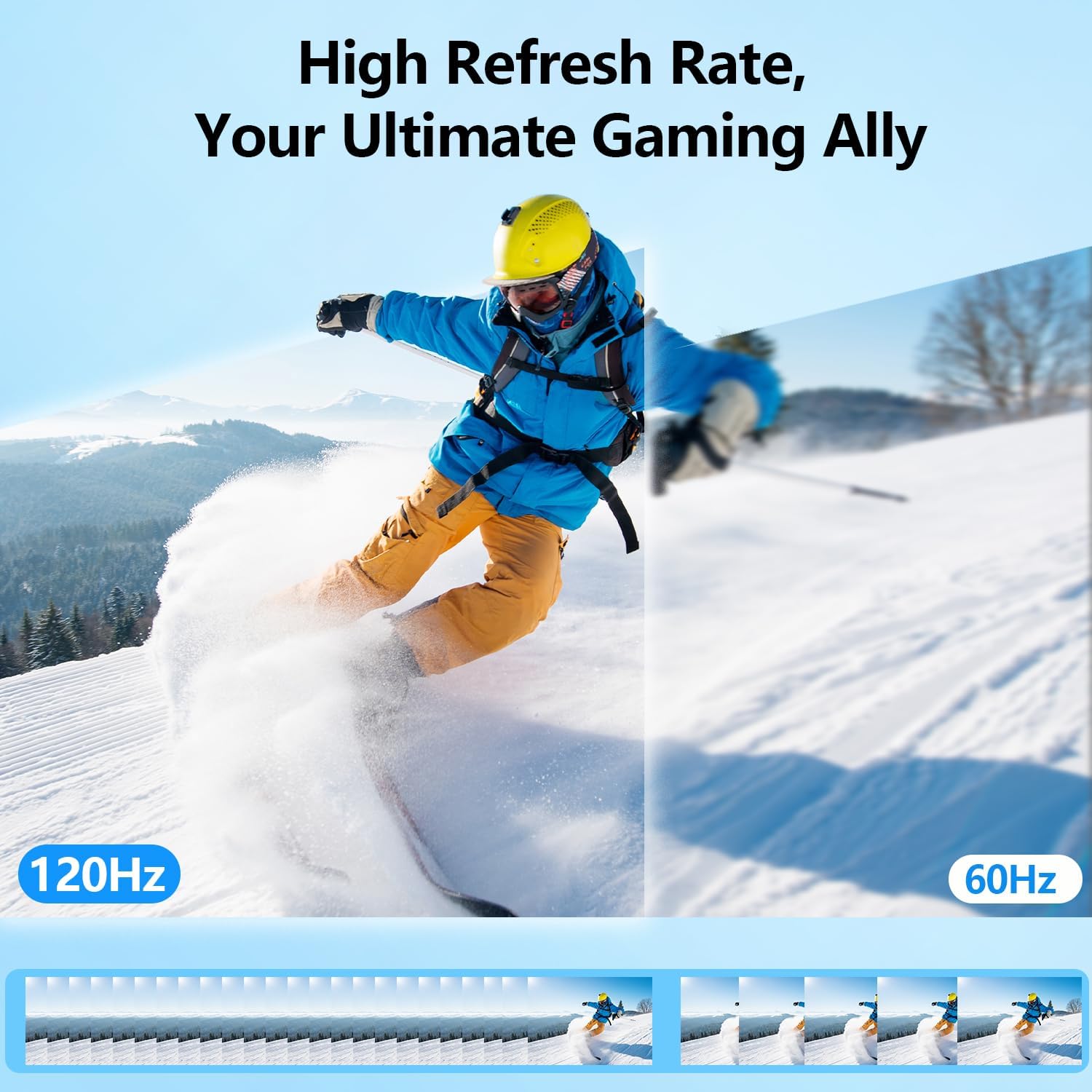 24'' Large Portable Monitor, FHD 120HZ 120% SRGB IPS USB-C HDMI Work Home Gaming Built-in Stand Speakers Second Monitor 1080P for Laptop, MacBook, Phones