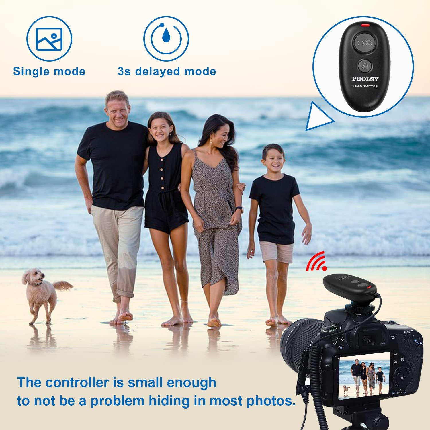 PHOLSY Camera Remote Shutter Release P6 Wireless Remote Control for Panasonic Lumix S5 S1 G95 G91 G90 FZ10002 G9 GH5 GH6 G85 G81 GX8 GX7 GH4 GH3 FZ2500 FZ2000 FZ1000 FZ300 FZ200 DMW-RSL1 RS2