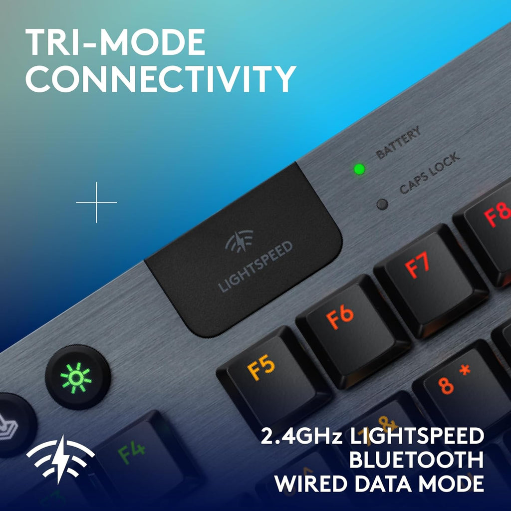 Logitech G915 X Lightspeed TKL Wireless Mechanical Gaming Keyboard, Double-Shot PBT Keycaps, Fully Programmable Keys, RGB Backlit Mac/PC Gaming Keyboards, Aluminum Finish, GL Tactile Switches, Black
