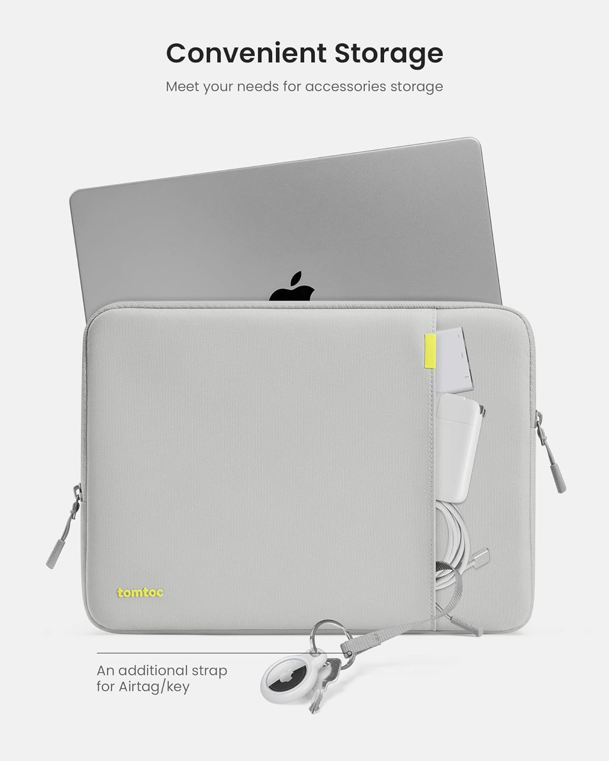 tomtoc 360 Protective Laptop Sleeve Set for 13-inch MacBook Air M3/A3113 2024, M2/A2681 M1/A2337, 13 MacBook Pro M2/A2686 M1/A2338, Water-Resistant Shockproof MacBook Case Bag with Accessory Pouch