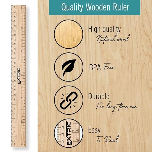 Rulers 12 Inch, Rulers Bulk for Classroom – Wooden Ruler for Kids 25 Pack Great - Image 3