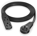 Maximm Cable 6 Ft 360° Rotating Flat Plug Extension Cord/Wire, 16 AWG Multi 3 Outlet Extension Wire, 3 Prong Grounded Wire - Black - UL Certified