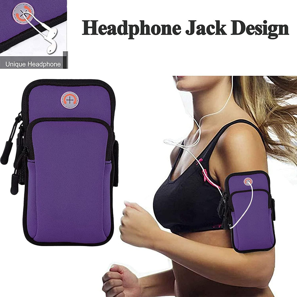 Running Armband Cell Phone Holder for iPhone 11 12 13 14 15 16e 16 Pro Max Xs X Xr 8 Plus SE Mini,Galaxy S25 S24 S23 S22 S21 Note 20 10,Key,Strap Pouch,Workout Exercise Sports Arm Band Sleeve