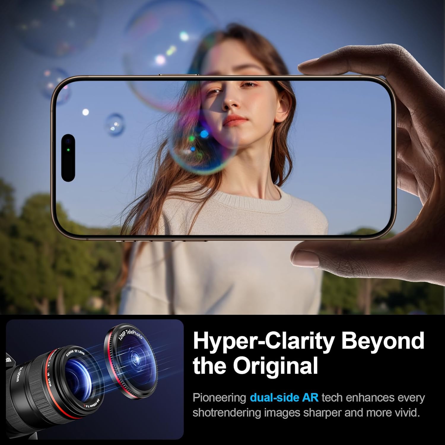 X-it 2 Pack Camera Lens Protector, Shatterproof Anti-Scratch Ultra HD Mechanical Gear Camera Protector, Anti-Glare 9H Tempered Glass Lens Protector for iPhone 16/iPhone 16 Plus, Case Friendly,BlackRed