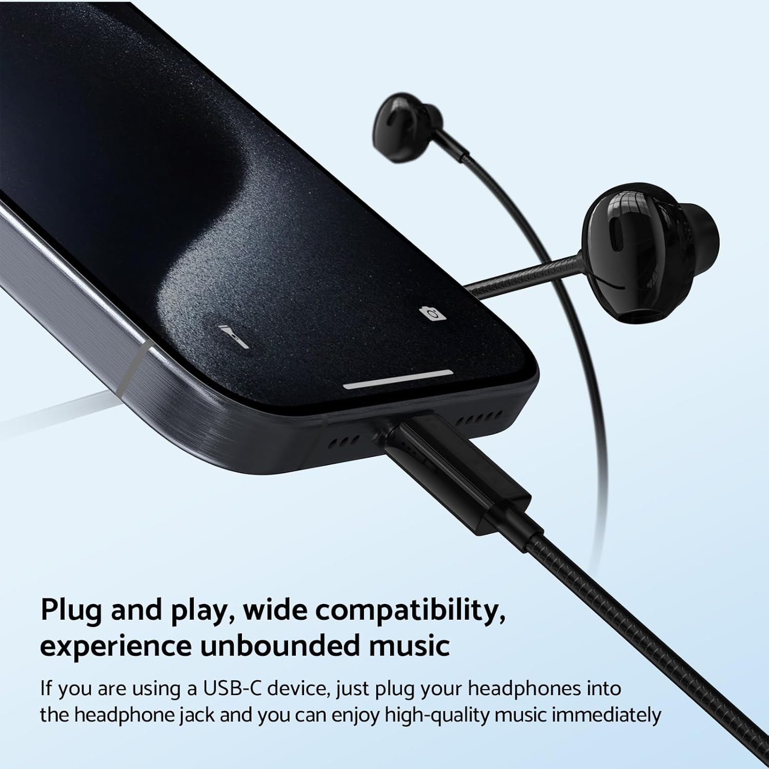 USB C Headphone with Microphone 3 Pack, Type C Wired Earbuds with Noise Isolating, in-Ear USB-C Earbuds Earphones Compatible with iPhone 15, iPhone 16, iPad
