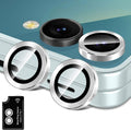 for Samsung Galaxy Z Flip 7 Camera Lens Protector, Individual Metal Ring Tempered Glass Lens Cover, [Strong Adsorption] Scratch Resistant Ultra-Thin HD Clear Lens Cover, 1 Set-Silvery