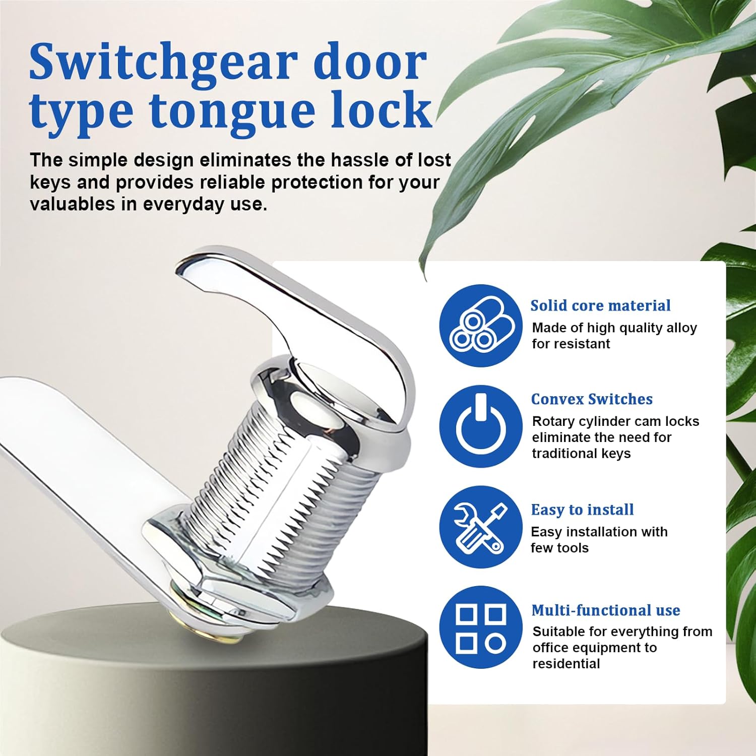 2 Pack Thumb Operated Offset Cam Lock Latch, Keyless Cam Lock Latch for Rv Storage Doors, Camper, Boat, Files Drawers, Distribution Box, Cabinet Door, Electric Cabinet (22mm)