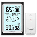 Geevon Large Display Digital Thermometer Hygrometer, Accurate Indoor Outdoor Temperature Humidity Monitoring, Wireless Weather Station with 200ft/60m Range Remote Sensor, Black