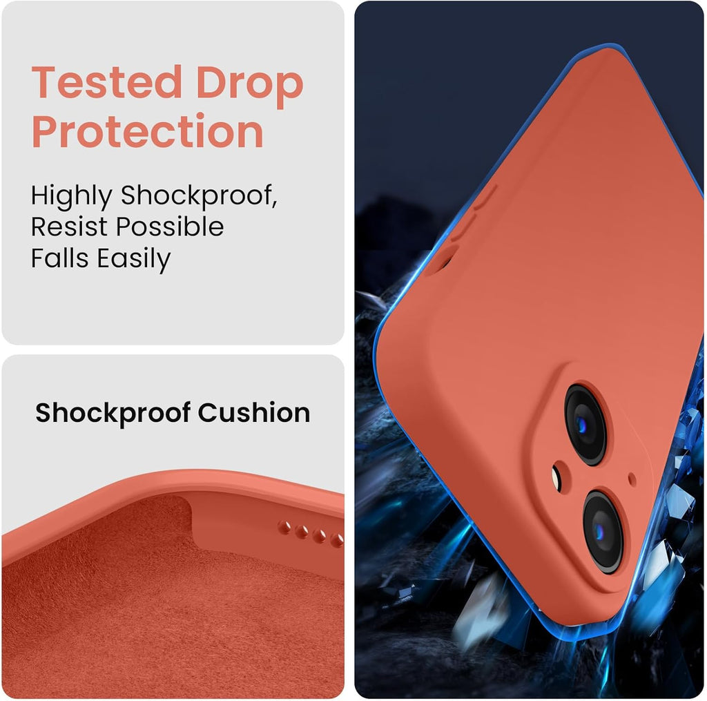 FireNova Designed for iPhone 15 Case, Silicone Upgraded [Camera Protection] Phone Case with [2 Screen Protectors], Soft Anti-Scratch Microfiber Lining Inside, 6.1 inch, Pink Pomelo