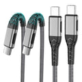 Durcord 2Pack 10ft USB C Charger Cable - 100W Fast Charging for Android/Phone/Pad, Type C to Type C Compatible with iPhone 16/15 Pro Plus Max Silver