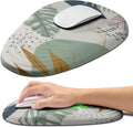 Hokafenle Ergonomic Mouse Pad Wrist Support with Stepped-Wedge Design, Wrist Rest Pain Relief Mousepad Filled with Memory Foam, Carpal Tunnel Mousepad for Wireless Mouse(12x8 inch, Abstract Leaves)