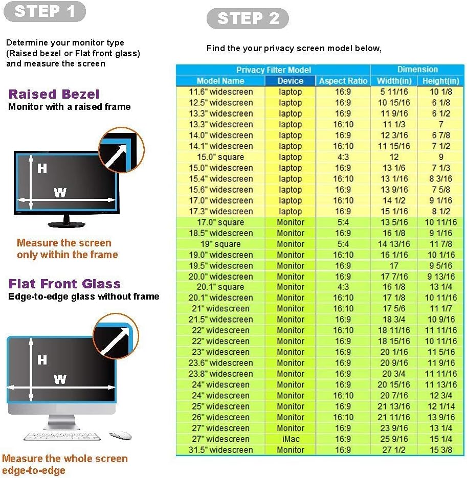 19 Inch - 5:4 Aspect Ratio - Computer Privacy Screen Filter for Standard Square Monitor - Anti-Glare - Anti-Scratch Protector Film - Protects Your Eyes from Harmful Glare and Blue Light
