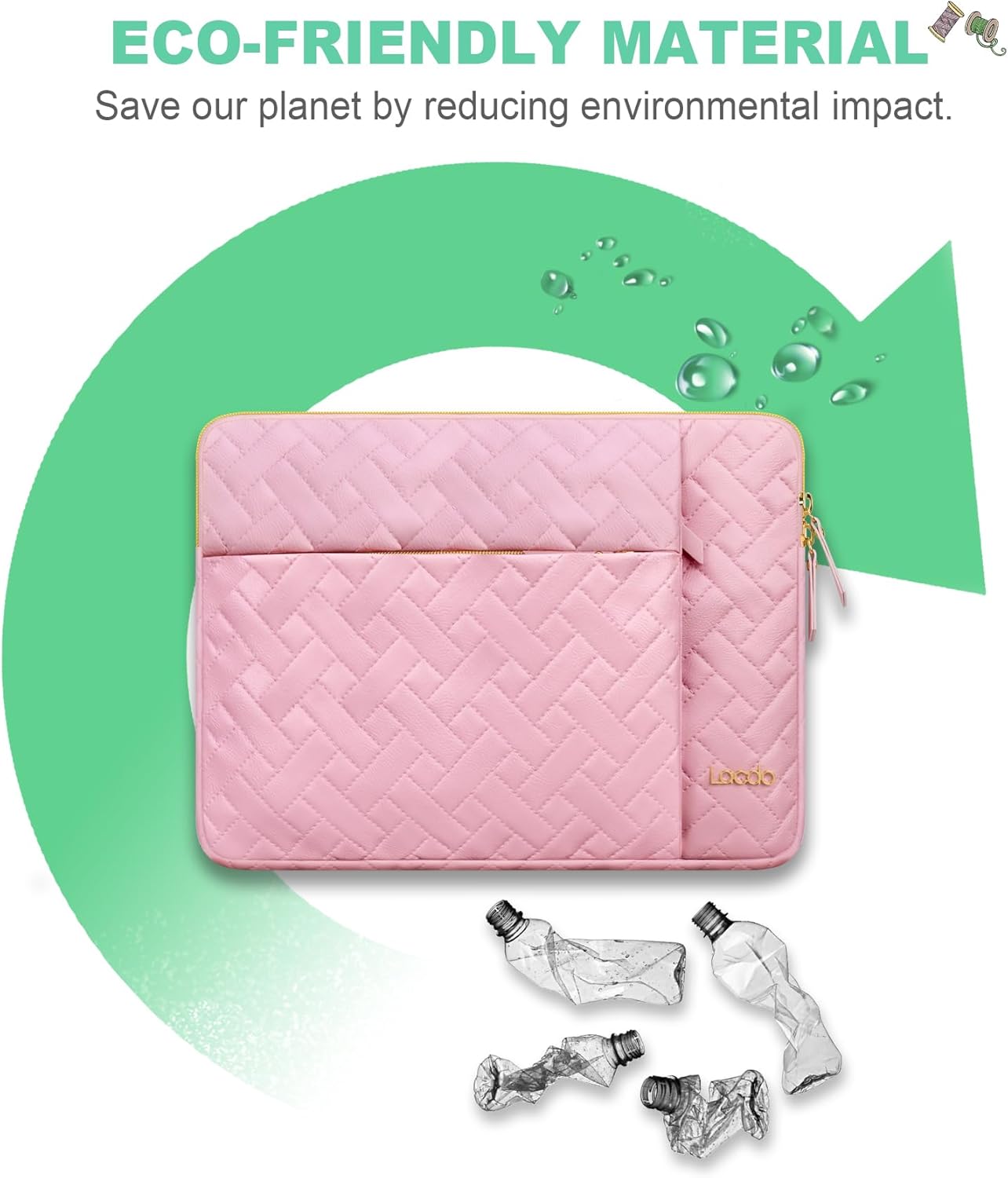 Lacdo Laptop Sleeve Case for 14 inch New MacBook Pro M4/M3/M2/M1 Chips Pro Max A3112 A3401 A3185 A2918 A2992 A2779 A2442 2024-2021, 13.8 inch Surface Laptop 7th Copilot+PC Computer Bag, Sakura Pink