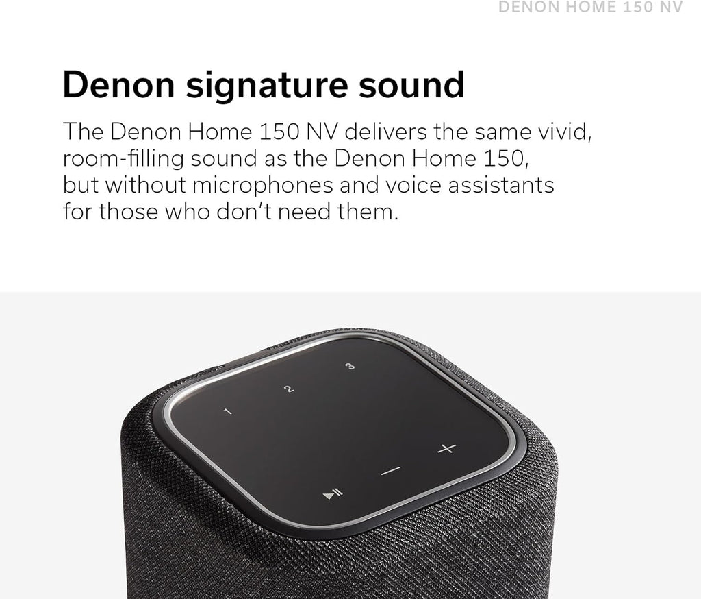 Denon Home 150 NV Wireless Speaker (White), 1" Tweeter, 3.5" Woofer, Home Speaker with HEOS Built-in, AirPlay 2, and Bluetooth, Multi-Room Streaming, Simple Setup, Compact Design