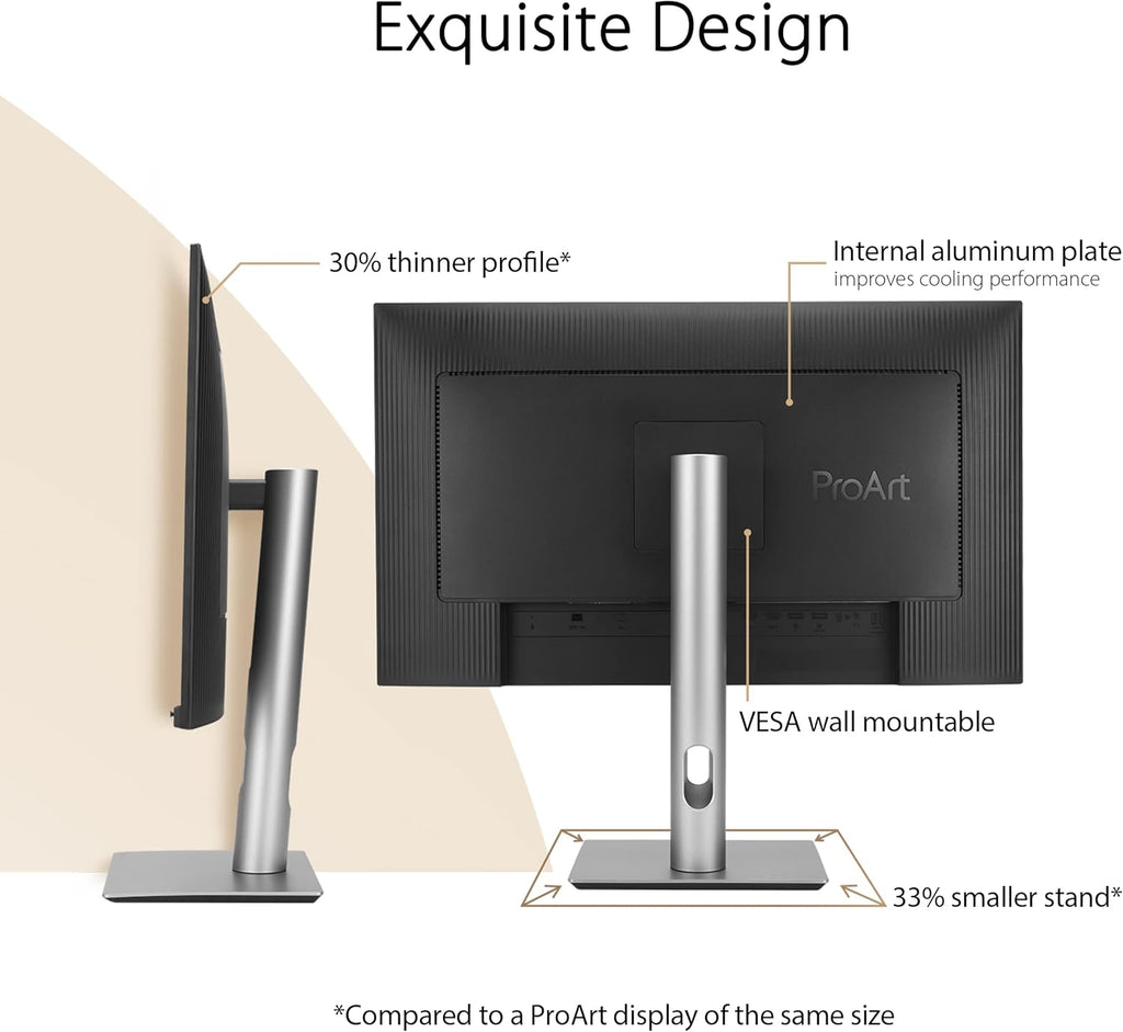 ASUS ProArt Display 27” 4K HDR Professional Monitor (PA279CRV) - IPS, UHD (3840 x 2160), 99% DCI-P3/Adobe RGB, ΔE < 2, Calman Verified, USB-C PD 96W, DisplayPort, Daisy-Chain, Ergonomic, 3yr Warranty