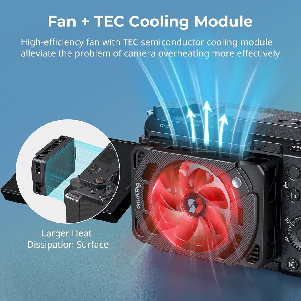 SmallRig TEC Camera Cooling Fan for Sony Mirrorless Camera, External Camera Cooling System with TEC Cooling Module for ZV-E1/ZV-E10 II/ZV-E10/ZV-1/ZV-1F/A7 IV/A7S III/A7C/A7C II/A7CR/A6700/FX3/FX30