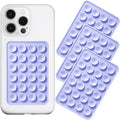 Silicone Suction Phone Case Mount 3 Pack, Silicon Adhesive Suction Cup Phone Mount, Non Slip Sticky Phone Grip for Cellphone, Strong Grip Holder for Selfies and Videos (Lavender)