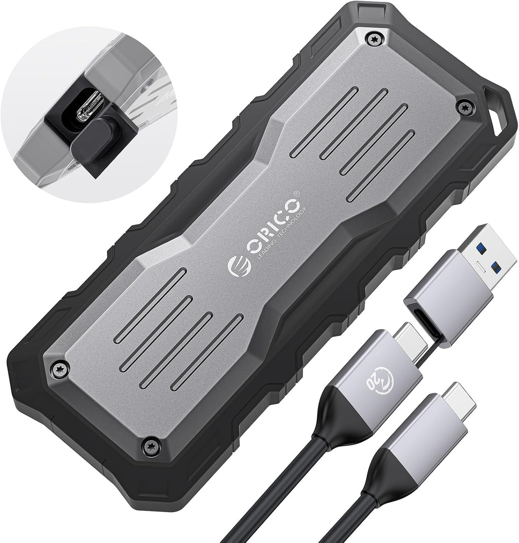 ORICO 2TB External SSD Up to 2000MB/s, Interface Extra Protection, Waterproof and Dust-Proof, Rugged and Reliable Outdoor Portable Solid State Drives for Action Camera, Smartphone, Laptop - O20
