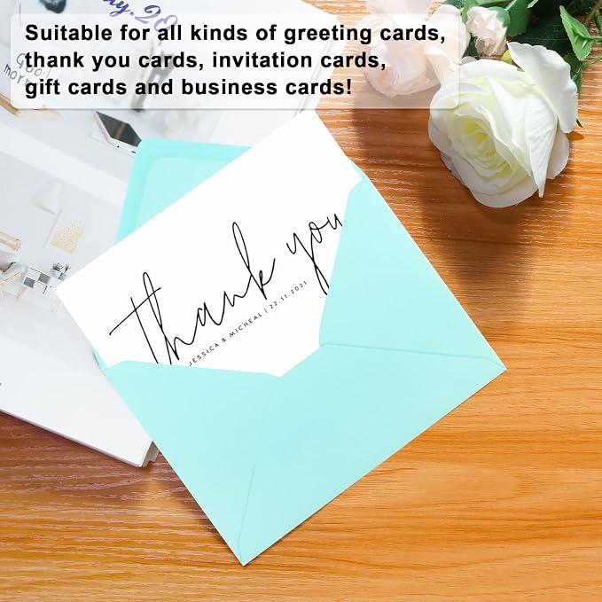 100 Pack A7 Envelopes, Light Blue Greeting Card Envelopes Self Seal, 5.24 x - Image 2