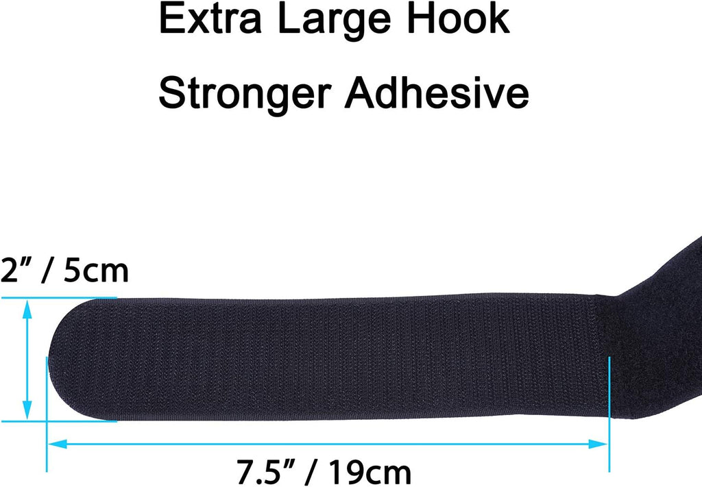 Extra Large 4 Pack 2 x 48 Inches Hook and Loop Strap, Reusable Fastening Cable Tie Down Straps by Wisdompro - Reusable, Durable Functional Cinch Cable Straps for Your Home, Office, Workspace