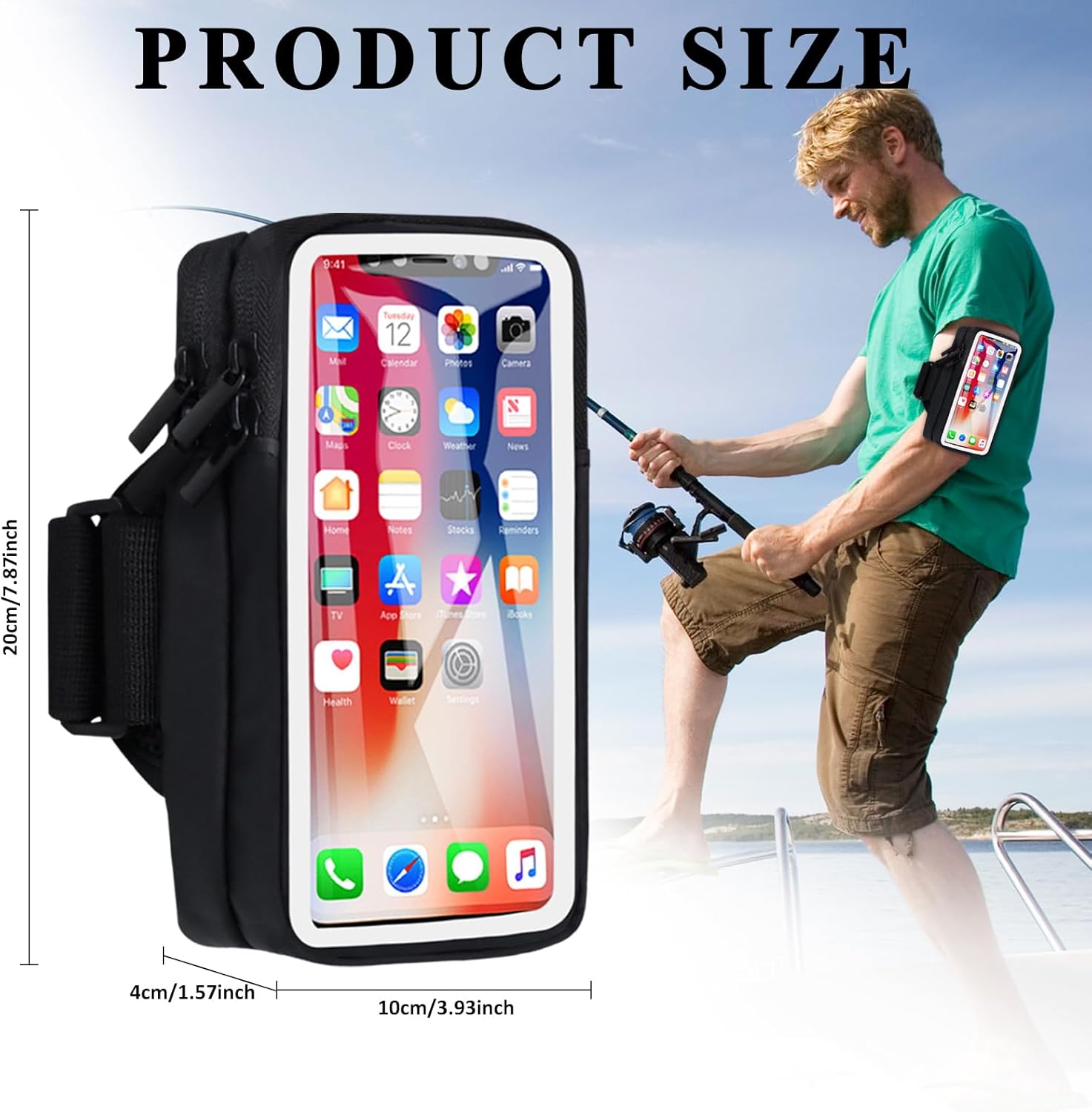 Phone Holder for Running Armband Cell Phone Holder iPhone 16 16e 15 14 13 12 11 Pro Max Xs Xr X Plus SE Mini Galaxy Ultra S25 Note, Sports Arm Bag Bands Fit Exercise Gym Workout Runner Hiking