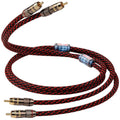 TODN RCA Cables for Audiophile 3ft HiFi Stereo Shielded RCA to RCA Audio Cable for Car, Subwoofer, 4-Core OFC, 5μ Gold Plated Plug (3 foot/1m, 1 Pair)