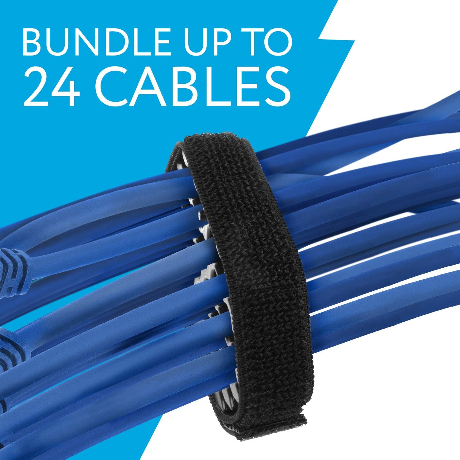 IMPRESA Cable Comb Organizer Kit - Includes 6 Straps & 6 Inserts - Cable Management Tool for Cat6a & Ethernet Wires - Neat Wire Organizer for Home or Network Setup