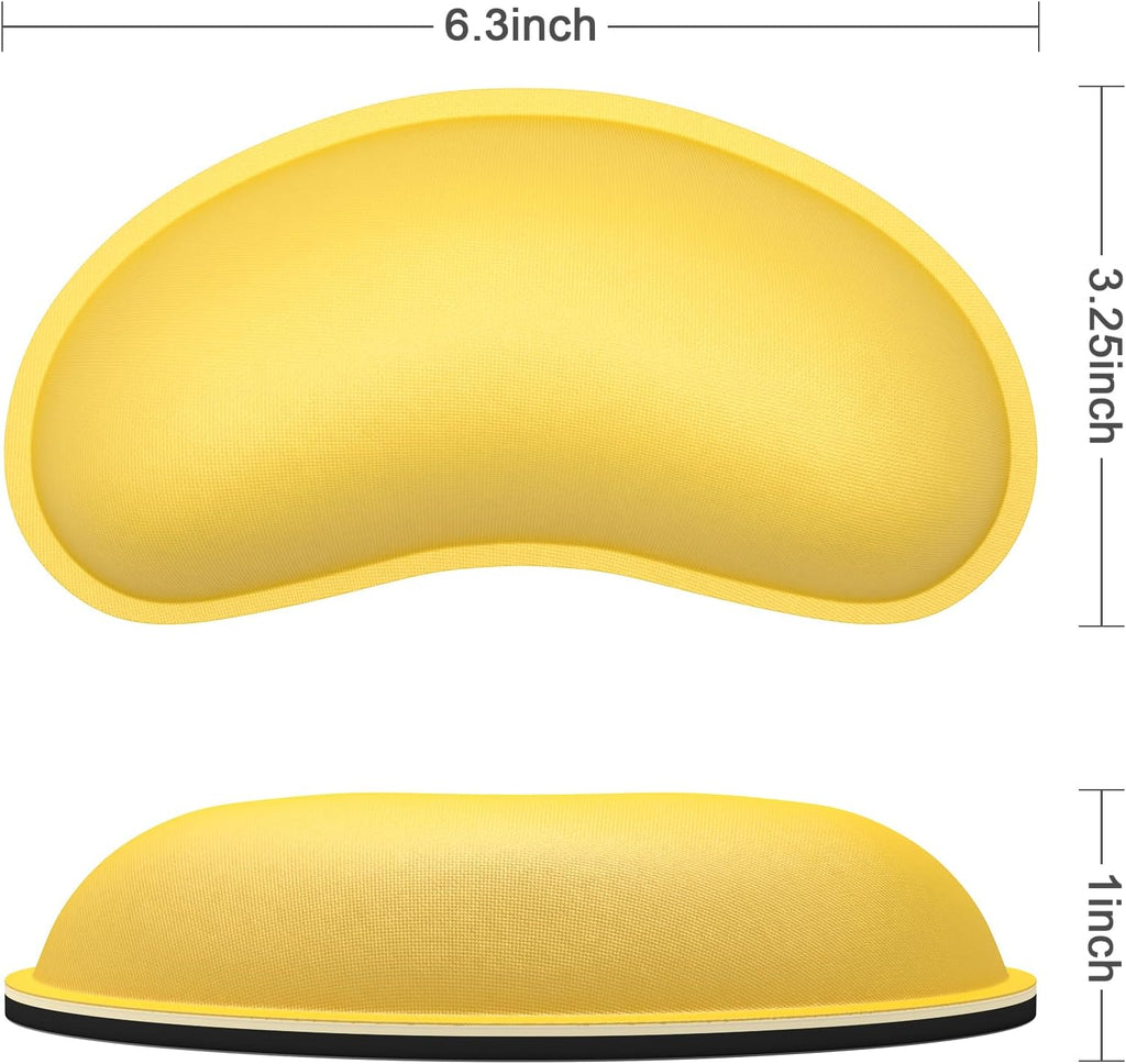Dapesuom Mouse Wrist Rest, Ergonomic Memory Foam Mouse Wrist for Computer Desk Mats Support, Hand Rest Pad Cushion for Gaming, Office, Laptop, Men, Women, Pain Relief & Easy Typing, Apricot Yellow