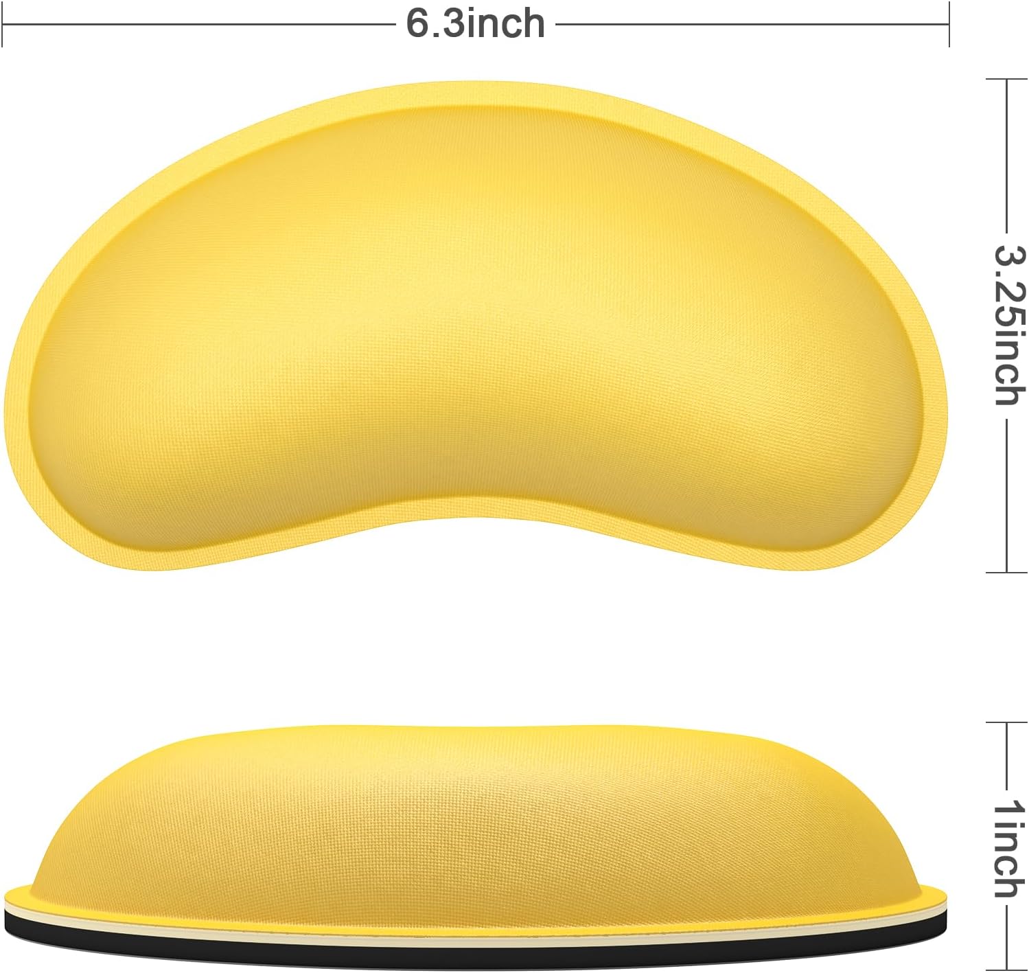 Dapesuom Mouse Wrist Rest, Ergonomic Memory Foam Mouse Wrist for Computer Desk Mats Support, Hand Rest Pad Cushion for Gaming, Office, Laptop, Men, Women, Pain Relief & Easy Typing, Apricot Yellow