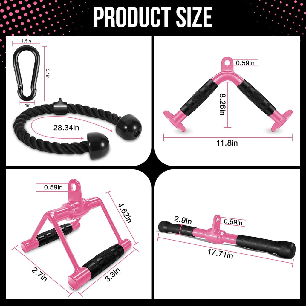 Cable Machine Attachment Set LAT Pulldown Attachments Weight Machine Accessories for Home Gym