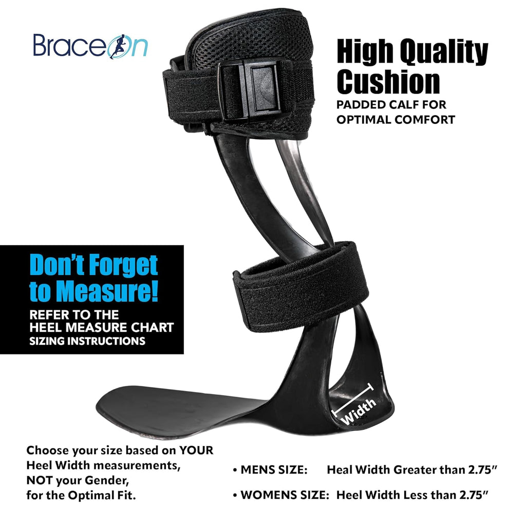 Brace On AFO S-Type - Drop Foot Stabilizer Brace, Moldable, Trimmable, Lightweight Polyethylene, Braces for Men, AFO Brace and Foot Drop Braces, Boot for Injured Foot, Men, Left