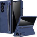 Miimall for Samsung Galaxy Z Fold 6 Case with S Pen Holder Slot [Military Grade Drop][Built-in Privacy Screen & Invisible Kickstand] Slim Thin Protective Phone Case for Galaxy Z Fold 6 5G Cover Blue
