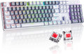 Wireless Mechanical Keyboard, Triple Mode 2.4G/USB-C/Bluetooth Gaming Keyboard, 104 Keys Programmable, Customize RGB Backlit, Red Switch, Bicolor PBT Keycaps, Rechargeable Wired for Laptop PC