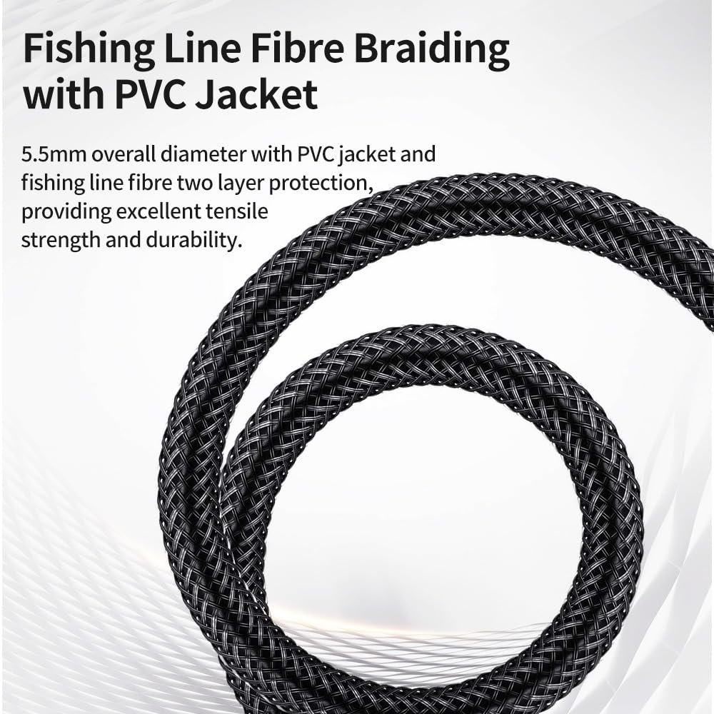 3.5mm to 1/4 Stereo Audio Cable 6.6 Feet /2M, 1/8" to 6.35mm 1/4" TRS Male Aux Cord Double Shielded with Braiding for Guitar, Amplifiers, PC, Home Theater, Speaker, etc.