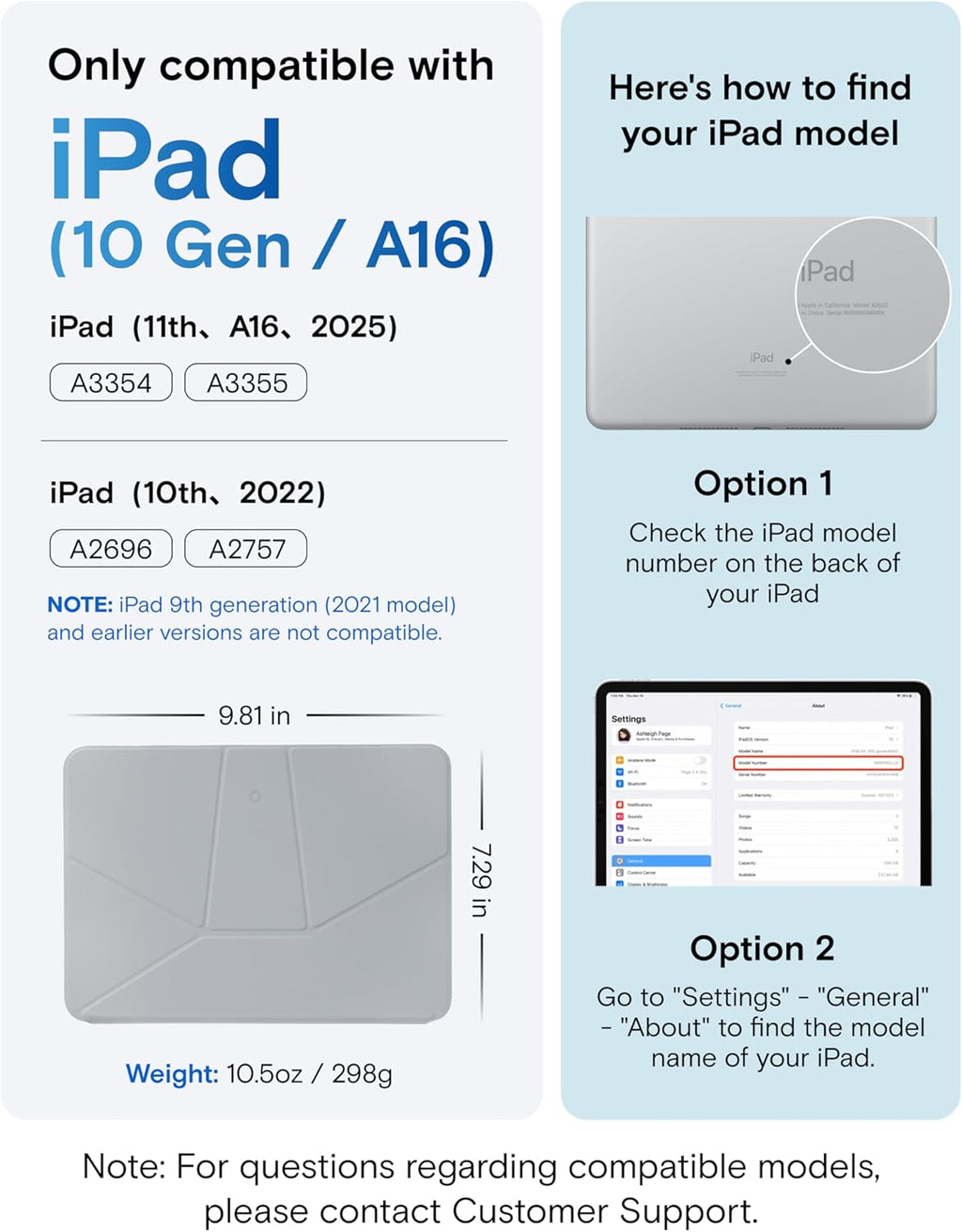 MOFT Dynamic Folio Case for iPad A16 11th Generation 2025 & iPad 10th Generation A14 2022, Silm Magnetic Stand Case with 20+ Viewing Angles, Auto Wake/Sleep, Ultra Thin, Cement x Sapphire