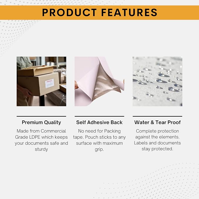 200 Pack 6"x10" Shipping Label Sleeves – Clear Self-Adhesive Packing Slip - Image 3