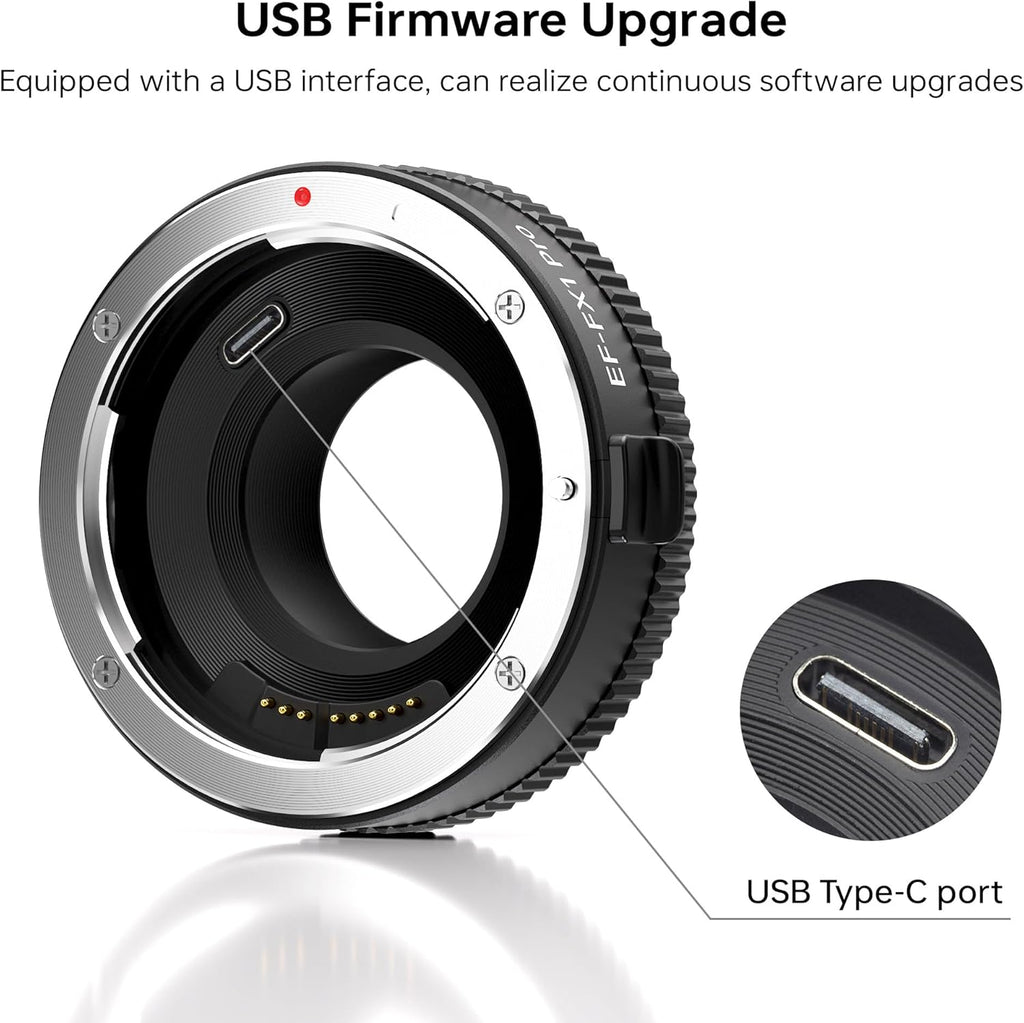 VILTROX EF-FX1 PRO Auto Focus Lens Mount Adapter Converter with Aperture Control Compatible with Canon EF/EF-S Lens to Fuji X-Mount Mirrorless Camera X-H1 X-PRO2 X-T2 X-T3 X-T1 X-T20 X-T10 X-E2 X-E1