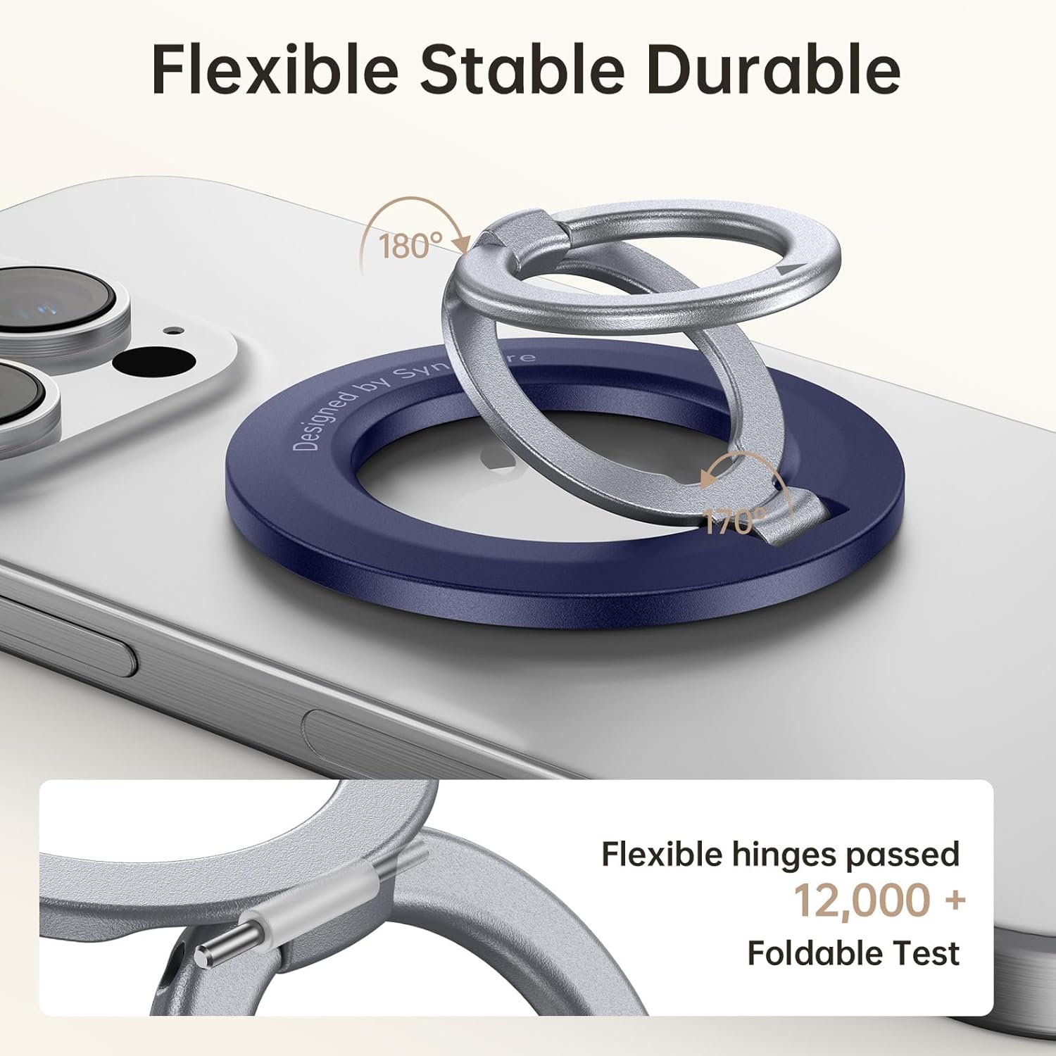 SYNCWIRE for MagSafe Ring Holder, Magnetic Phone Ring Holder Magnet Cell Phone Grip Finger Ring Kickstand Compatible with iPhone 16 15 14 13 12 Pro Max fits MagSafe Accessories