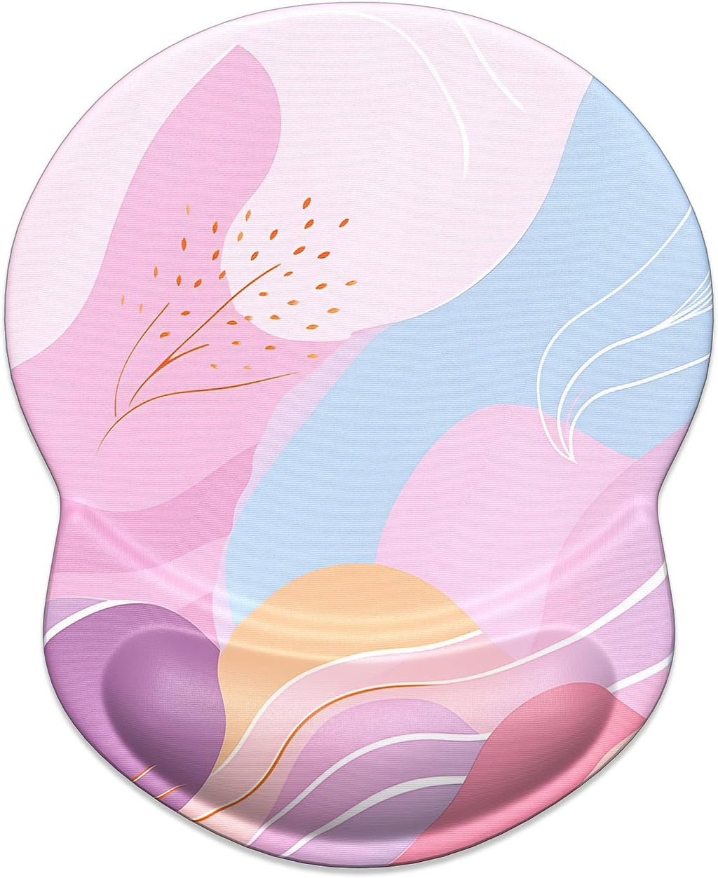 ITNRSIIET Ergonomic Mouse Pad with Gel Wrist Support Small Wrist Rest Smooth Surface Non-Slip PU Base Comfortable Office Supplies Pain Relief, 8.7 x 7.2 inches, Art Style Pattern