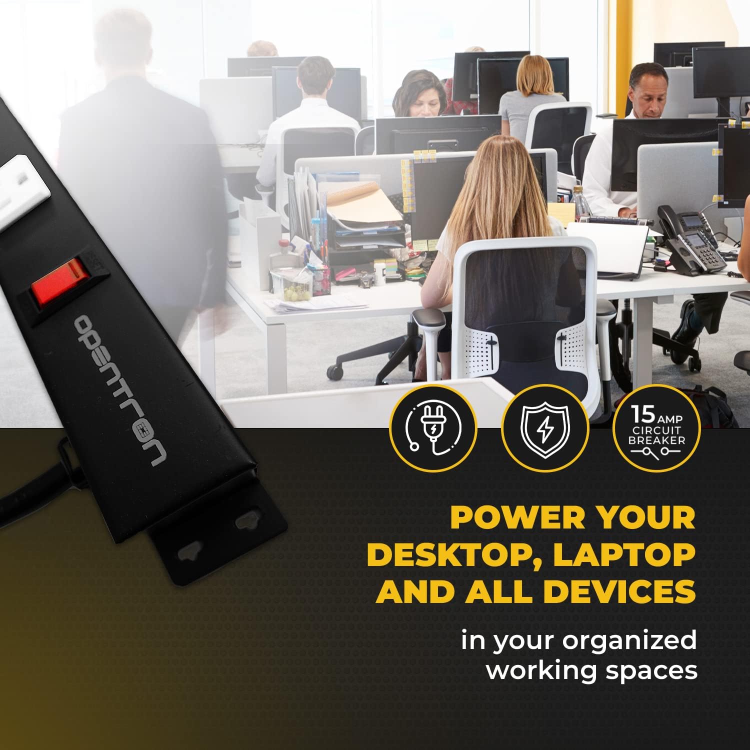 12 Outlets 4 Feet Body Heavy Duty Metal Surge Protector Power Strip (12 Outlet 6 Feet Power Cord Vertical Power Plug)