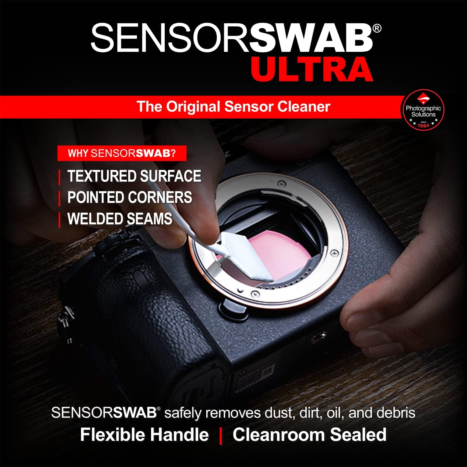 Photographic Solutions Digital Survival Kit - Type-3 (24mm) Sensor Swabs, PEC-PAD Photo Wipes, E-Wipe Packet, Aeroclipse Optic Cleaner Non-Flamable Solution - Camera Cleaning Kit with Travel Bag