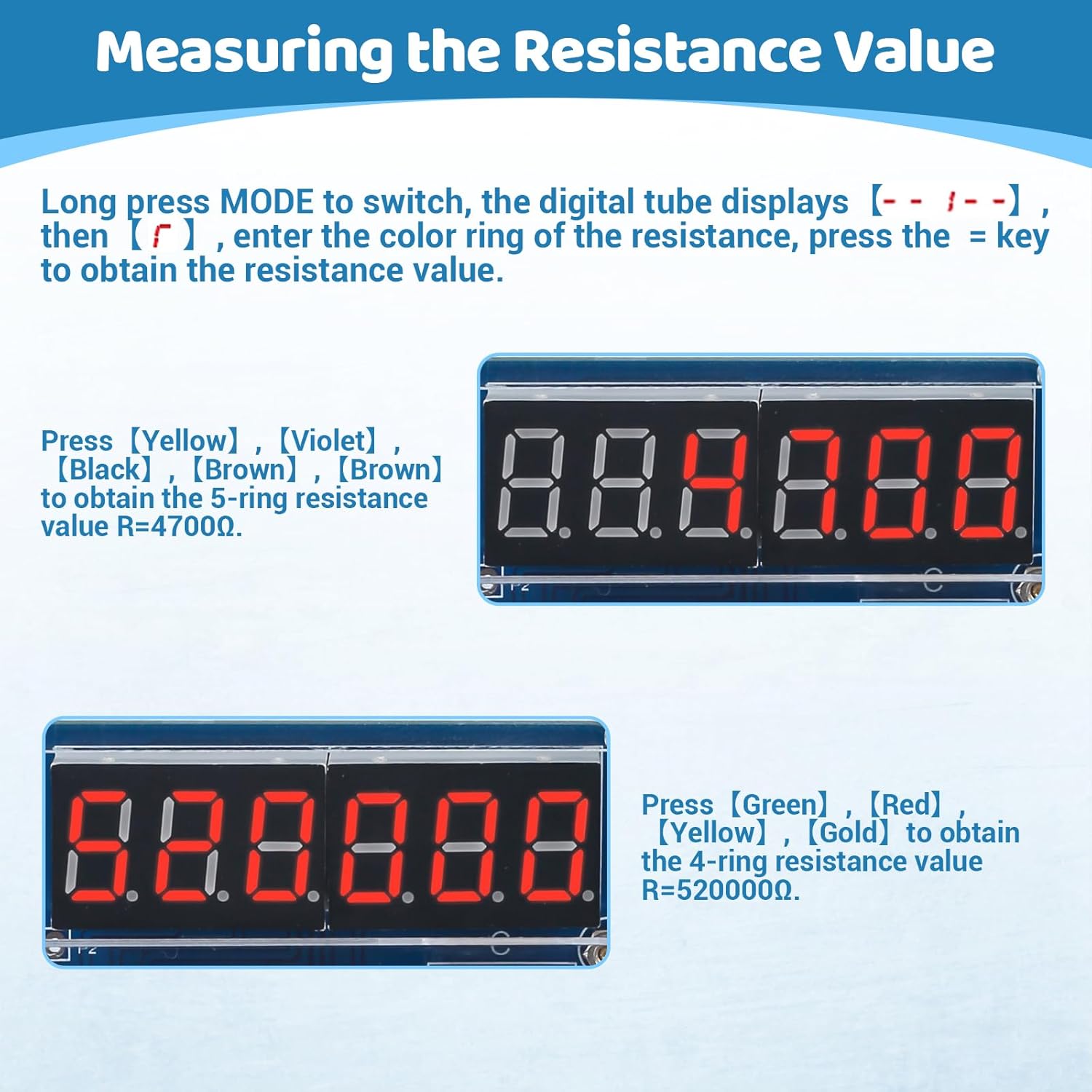 MiOYOOW 6-Digit DIY Calculator Kit, USB/Battery Powered Calculator Soldering Practice Kit with Resistance Value Measurement, Practical Electronics Projects for School Learning and Home Office Use