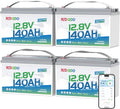 Redodo 12V 140Ah Dual Purpose Lithium Marine Battery, 1000CCA Group 31 Bluetooth Starting Battery with Self Heating, 4 Pack