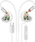 Vibes 202MC USB-C Wired Earbuds - HiFi in Ear Monitor Headphones - Noise Isolating Ear Buds w/ Mic - Clear Sound, Deep Bass & Comfort-Fit Earphones - MMCX to USBC, Silver Plated Cord, Carrying Case