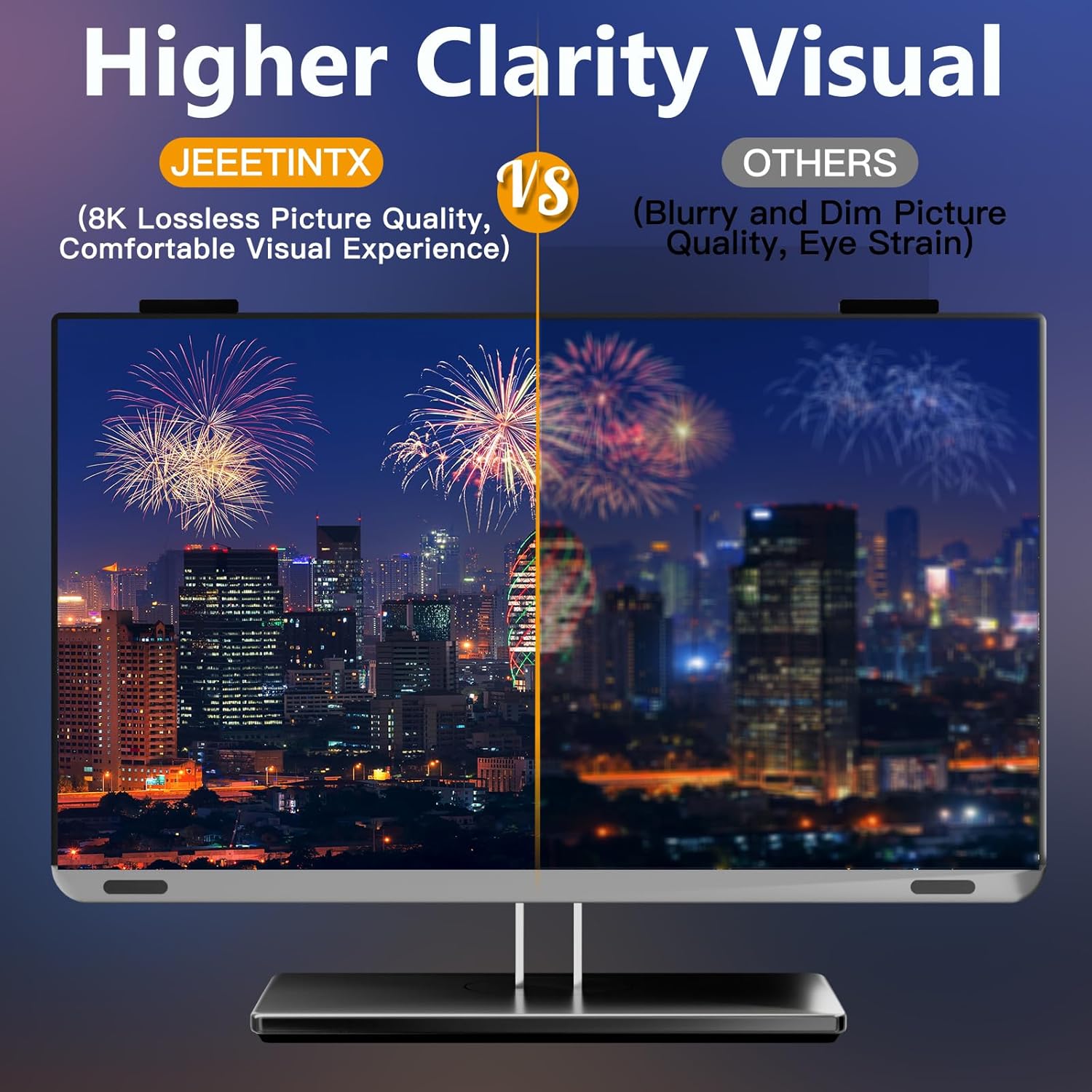 Magnetic Computer Privacy Screen Filter 24 Inch for Frameless Monitor Thin Bezel 16:9 Widescreen, Hanging Removable Anti Blue Light Privacy Shield Protector Eye Protection
